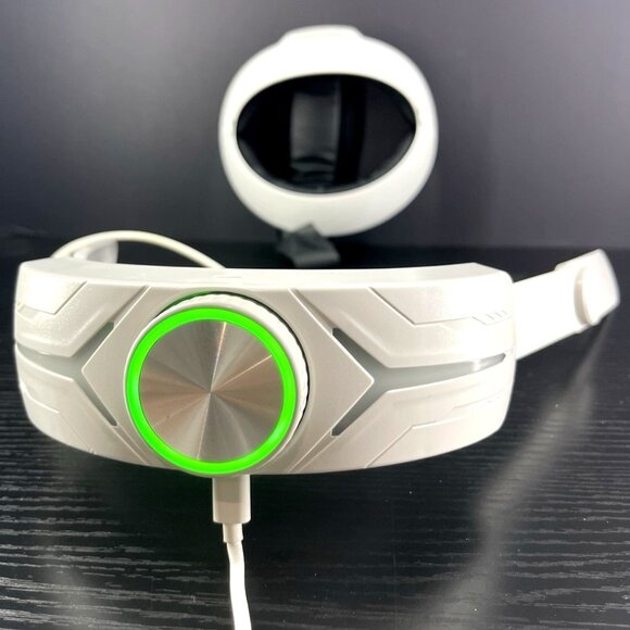 Adjustable White VR 3 Headset Head Strap with Dial Fit System & Padded Cushion f